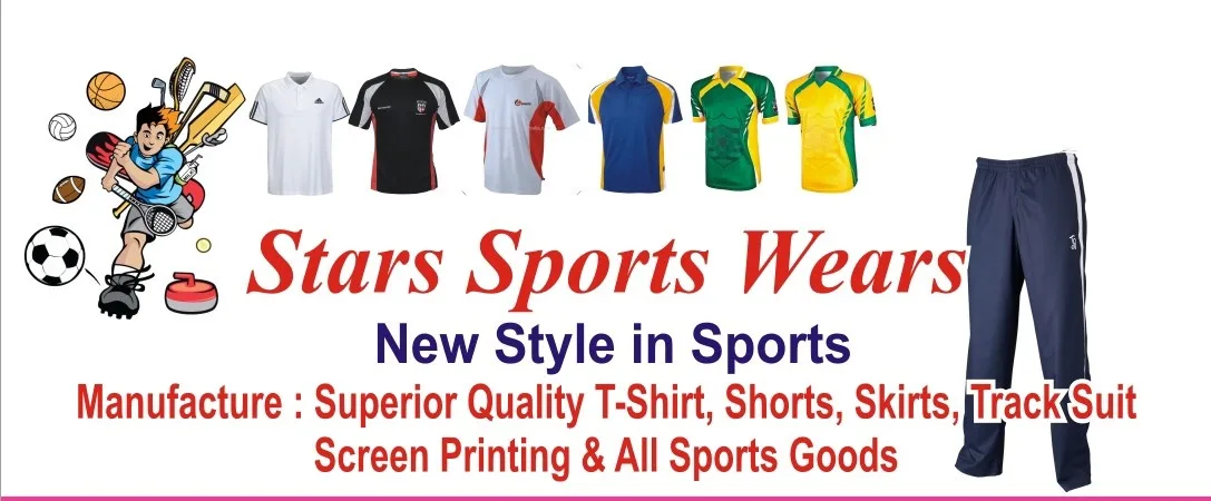 Clothing store in Chennai featuring superior-quality T-shirts, shorts, skirts, and track suits with screen printing